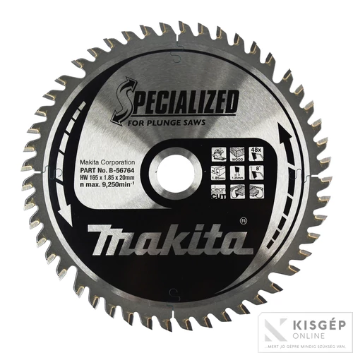 Makita körfűrészlap merülő 165x20mm Z48 BEFEJEZŐ