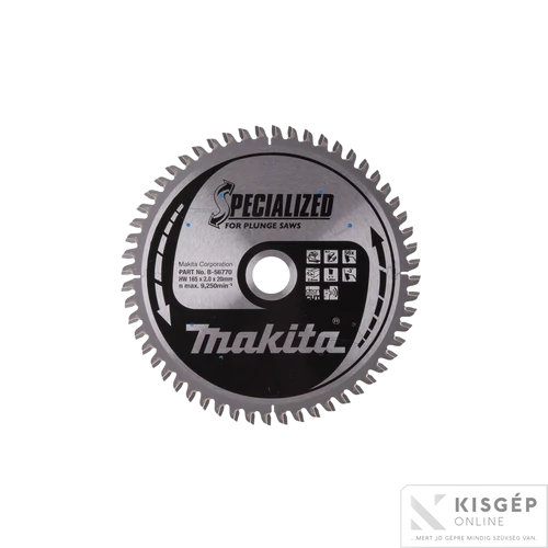 Makita körfűrészlap merülő 165x20mm Z56 ALU