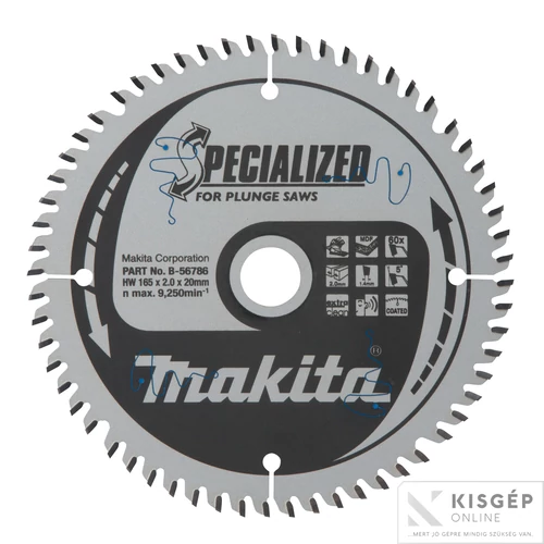 Makita körfűrészlap merülő 165x20mm Z60 MDF(Hi-ATB)