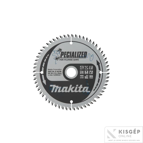 Makita körfűrészlap merülő 165x20mm Z60 MDF(Hi-ATB)