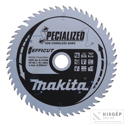 Makita EFFICUT körfűrészlap merülő 165x20mm Z56