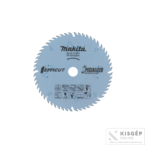 Makita EFFICUT körfűrészlap merülő 165x20mm Z56 MDF