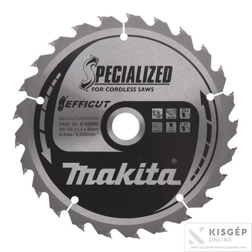Makita EFFICUT körfűrészlap 165x20mm Z25 FA
