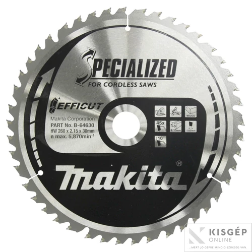 Makita EFFICUT körfűrészlap 260x30mm Z45 FA