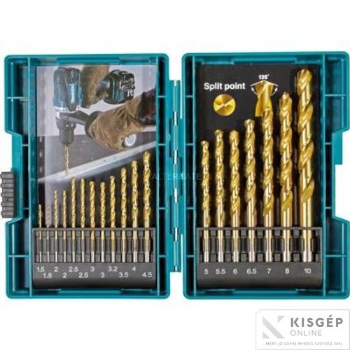 Makita HSS-TIN fémfúró készlet 19db-os