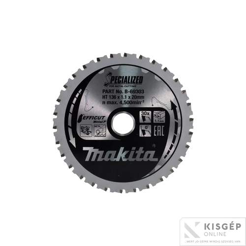Makita EFFICUT körfűrészlap 136x20mm Z30 FÉM