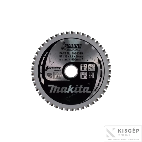 Makita EFFICUT körfűrészlap 136x20mm Z45 FÉM