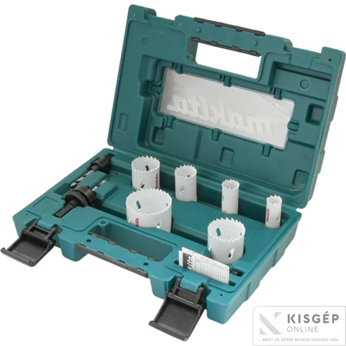 Makita bimetál körkivágó készlet 9db-os 19,22,29,38,44,57mm + 2db adapter + rugó