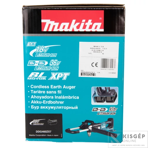 Makita DDG460ZX7 2x18V LXT Li-Ion BL 200 mm 1350 W földfúró | Akku és töltő nélkül