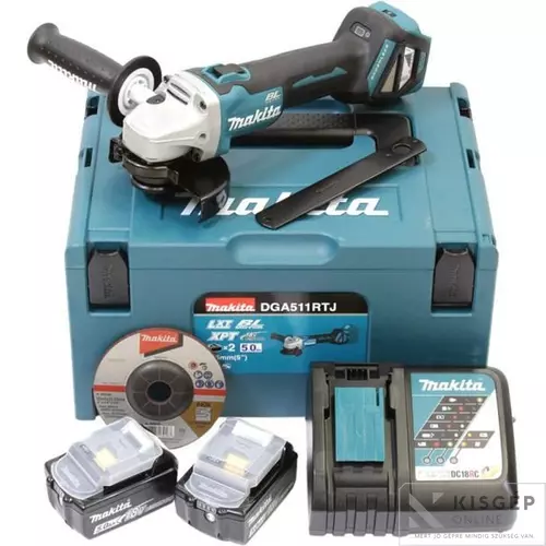 DGA511RTJ Makita DGA511RTJ 18V LXT Li-ion BL 125mm sarokcsiszoló ford 2x5,0Ah