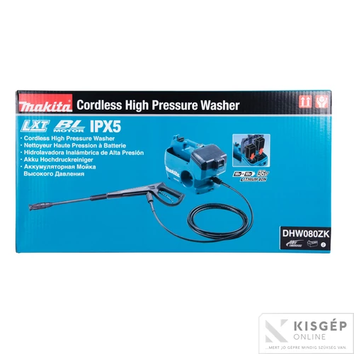 Makita DHW080ZK 2x18V LXT Li-Ion BL 80 bar magasnyomású mosó | Akku és töltő nélkül