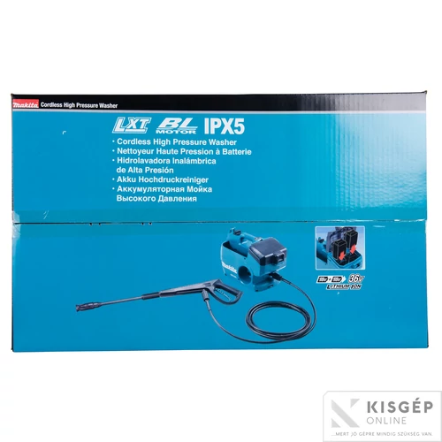 Makita DHW080ZK 2x18V LXT Li-Ion BL 80 bar magasnyomású mosó | Akku és töltő nélkül