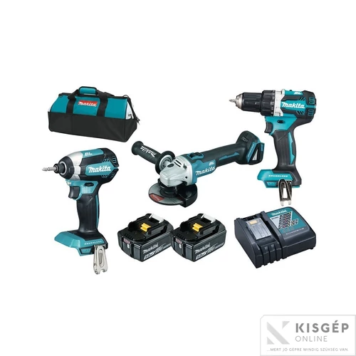 Makita DLX3125TX1 18V LXT Li-ion BL gépszett DDF484+DGA506+DTD153 2x5,0Ah táskában