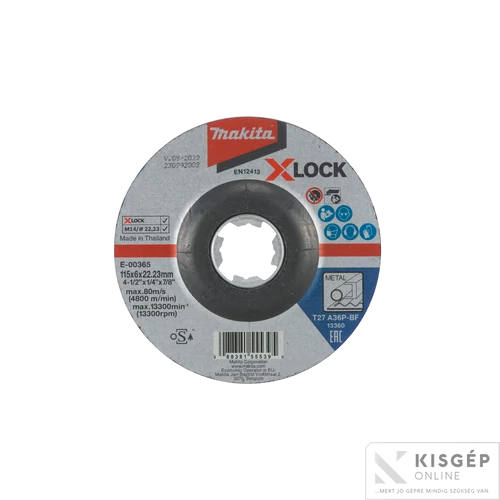 Makita X-LOCK csiszolókorong ACÉL 115x6mm A36P