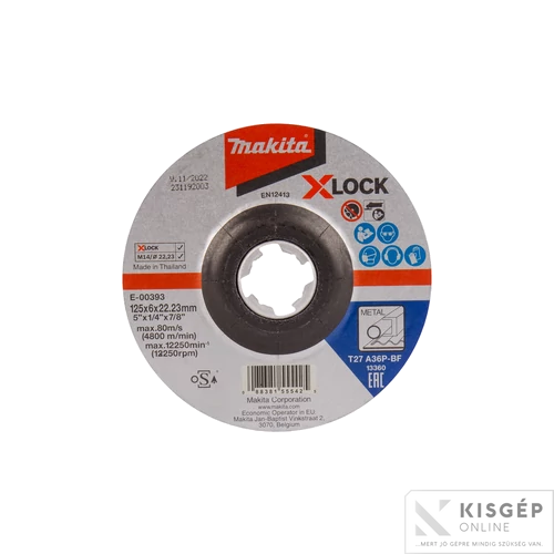 Makita X-LOCK csiszolókorong ACÉL 125x6mm A36P