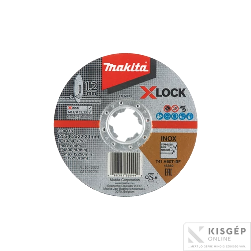 Makita X-LOCK vágókorong INOX 125x1,2 mm A60T