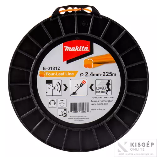 E-01812 Makita E-01812  négylevelű damil, narancs, 2.4mm 225m