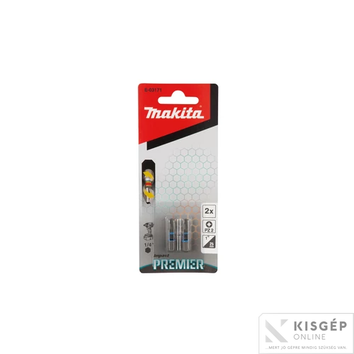 Makita impact PREMIER torziós csavarbehajtó bit PZ2 25mm 2db