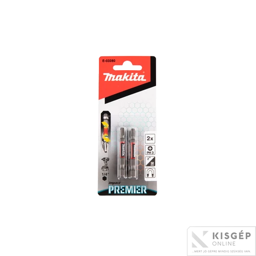 Makita impact PREMIER torziós csavarbehajtó bit PH3 50mm 2db