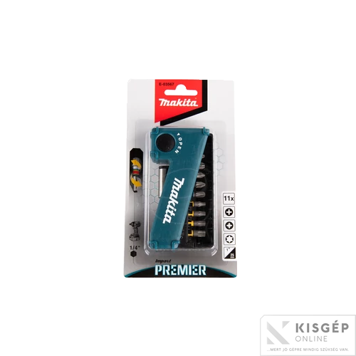Makita 11 részes bitkészlet PH1,PH2,PH3,PZ1,PZ2,PZ3,T15,T20,T25,T30 bittartóval