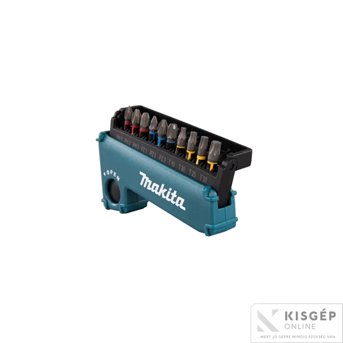 Makita 11 részes bitkészlet PH1,PH2,PH3,PZ1,PZ2,PZ3,T15,T20,T25,T30 bittartóval
