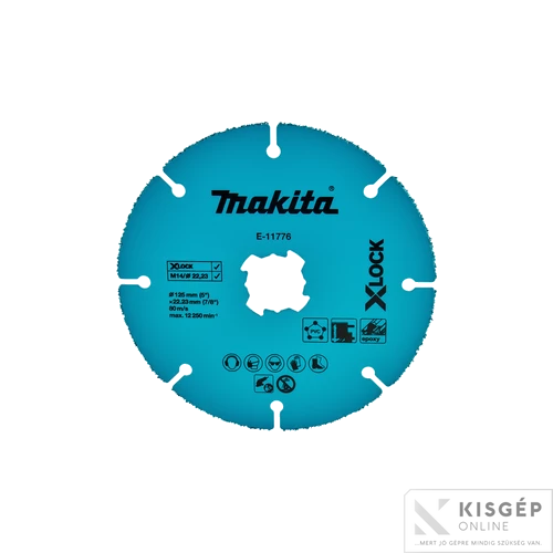 Makita 125 mm-es X-LOCK karbidszemes tárcsa PVC, EPOXY