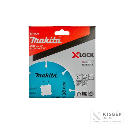 Makita 125 mm-es X-LOCK karbidszemes tárcsa PVC, EPOXY