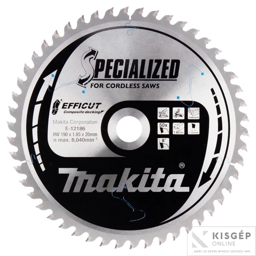 Makita EFFICUT körfűrészlap 190x20mm Z50 KOMPOZIT