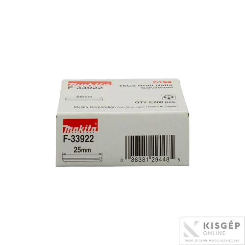 Makita fejnélküli szeg galvanizált 25mm x 1,3mm 16GA DBN600