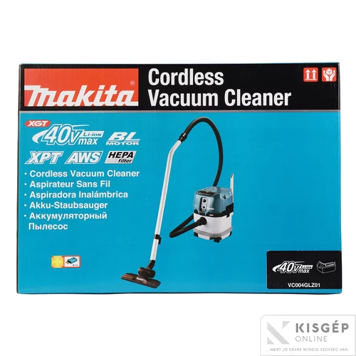 Makita 40Vmax XGT Li-ion BL AWS 15L száraz porszívó L HEPA Z
