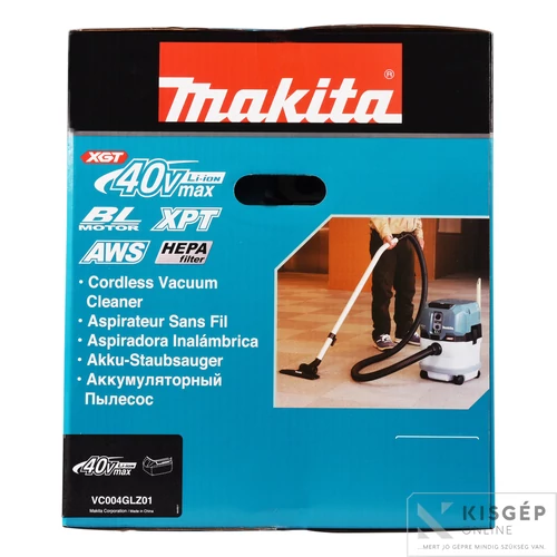 Makita 40Vmax XGT Li-ion BL AWS 15L száraz porszívó L HEPA Z