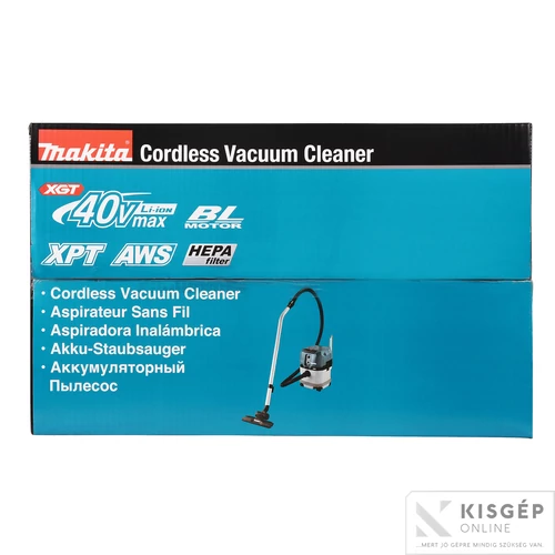 Makita 40Vmax XGT Li-ion BL AWS 15L száraz porszívó L HEPA Z