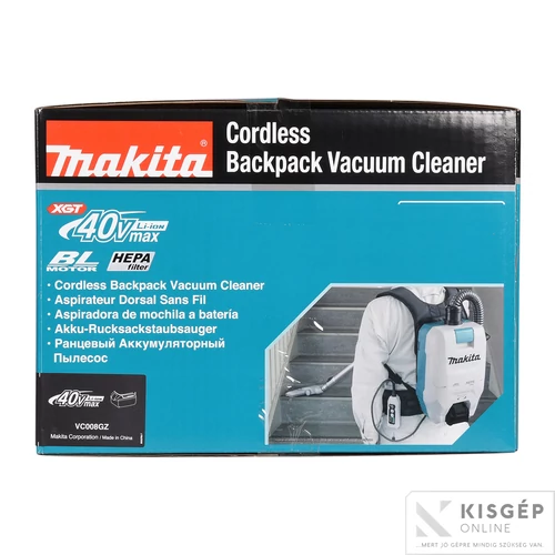 Makita 40Vmax XGT Li-ion BL 18kPa 195W HEPA háti porszívó Z