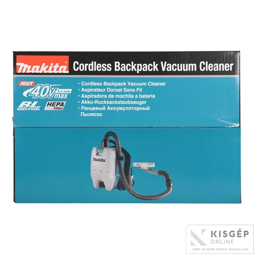 Makita 40Vmax XGT Li-ion BL 18kPa 195W HEPA háti porszívó Z