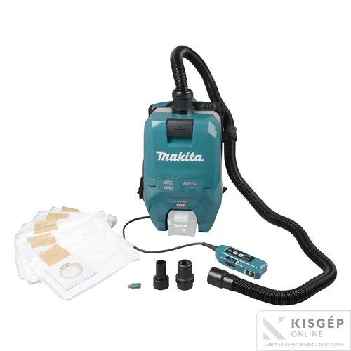 Makita 40Vmax XGT Li-ion BL AWS 18kPa 165W HEPA háti porszívó Z + adapter