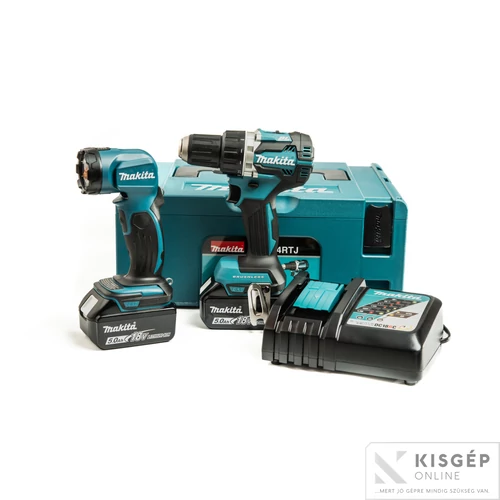 Makita DDF484RTJ 18V LXT Li-ion BL 60Nm fúró-csavarbehajtó 2x5,0Ah + ATYDML815 lámpa
