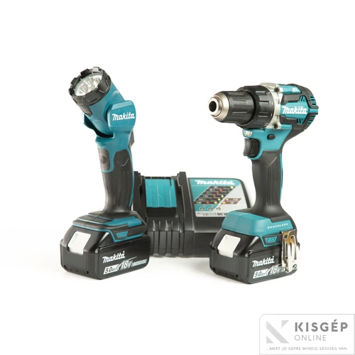 Makita DDF484RTJ 18V LXT Li-ion BL 60Nm fúró-csavarbehajtó 2x5,0Ah + ATYDML815 lámpa