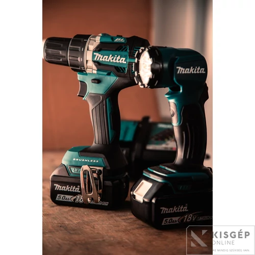 Makita DDF484RTJ 18V LXT Li-ion BL 60Nm fúró-csavarbehajtó 2x5,0Ah + ATYDML815 lámpa