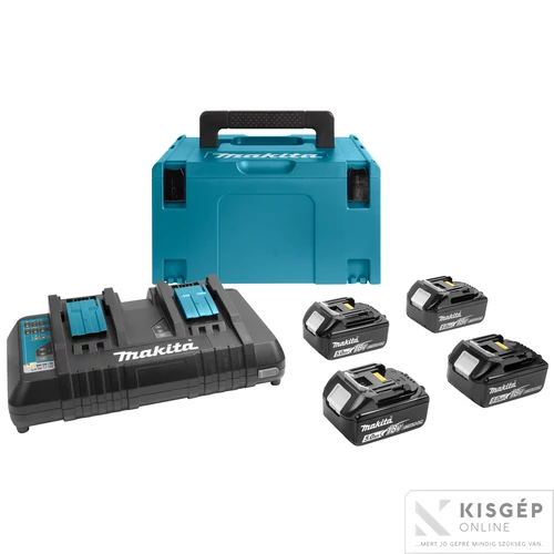 Makita 197626-8 18V LXT Li-ion 4x5,0Ah akku + DC18RD duplatöltő készlet + MAKPAC