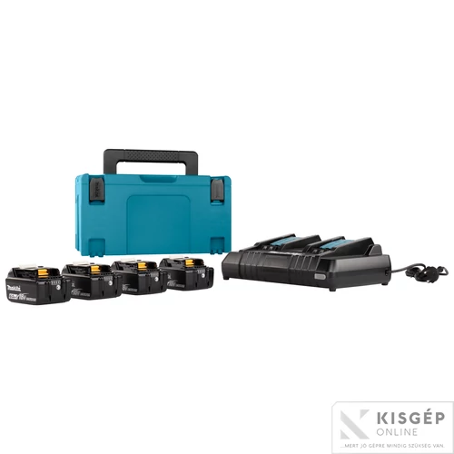 Makita 18V LXT Li-ion 4x6,0Ah akku + DC18RD töltő készlet + MAKPAC