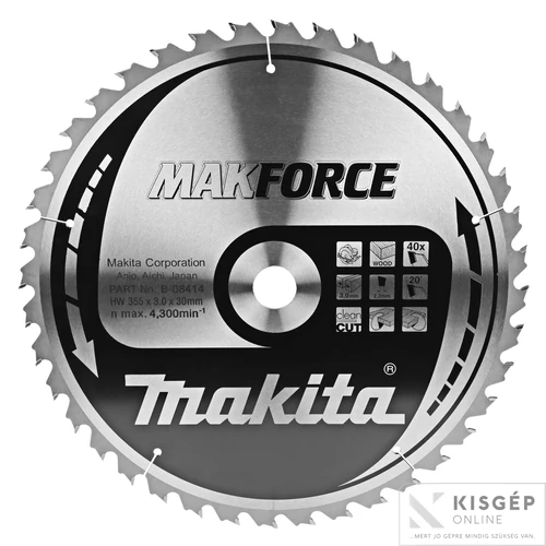 Makita körfűrészlap Makforce 355x30mm Z40