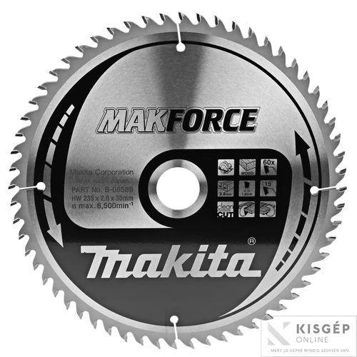 Makita körfűrészlap Makforce 235x30mm Z60
