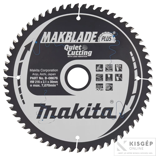 Makita körfűrészlap Makblade plus 216x30mm Z60