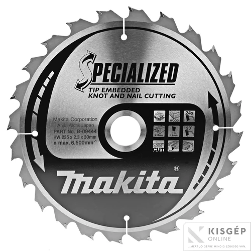 Makita körfűrészlap SZÖG, CSOMÓSFA 235x30mm Z24