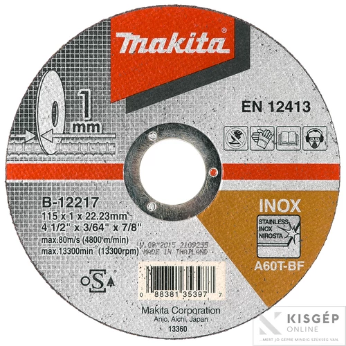 Makita vágókorong INOX 115x1mm