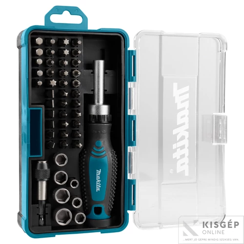 Makita 47db-os bit és dugókulcskészlet racsnis behajtóval