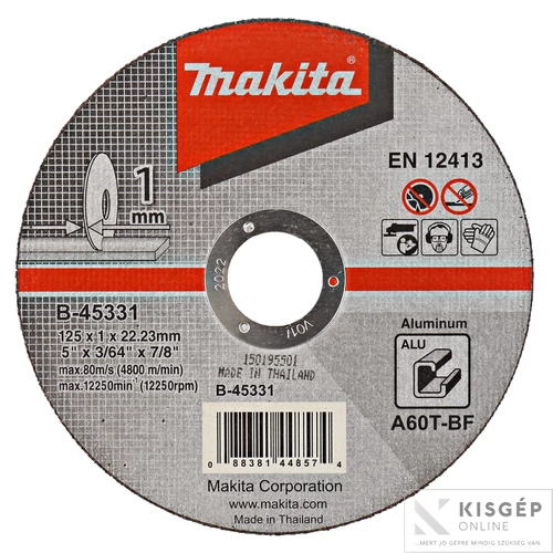 Makita vágókorong ALU 125x1mm