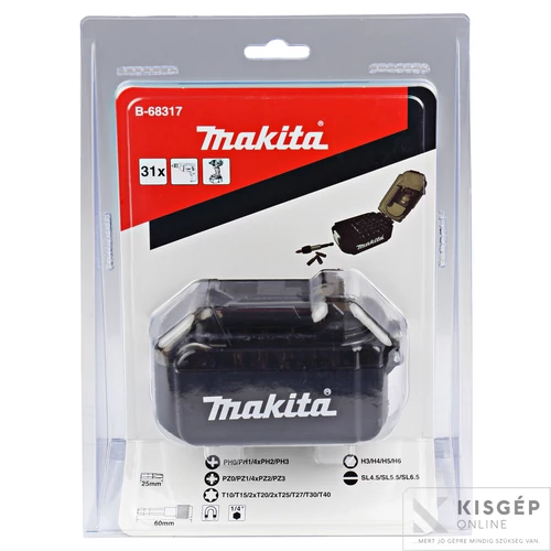 Makita 31db-os LXT akku alakú bitkészlet