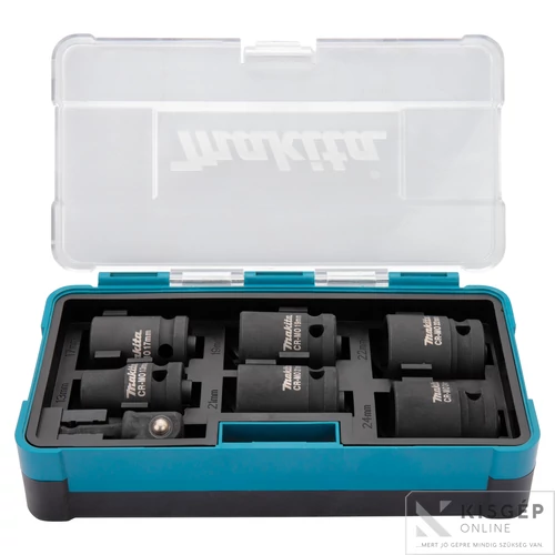 MAKITA dugókulcs készlet 13, 17, 19, 21, 22, 24mm + adapter