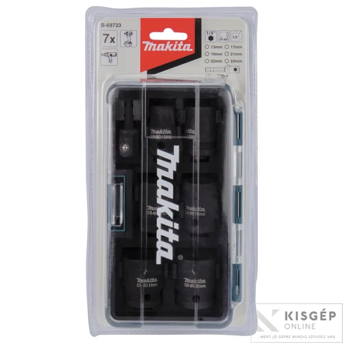 MAKITA dugókulcs készlet 13, 17, 19, 21, 22, 24mm + adapter
